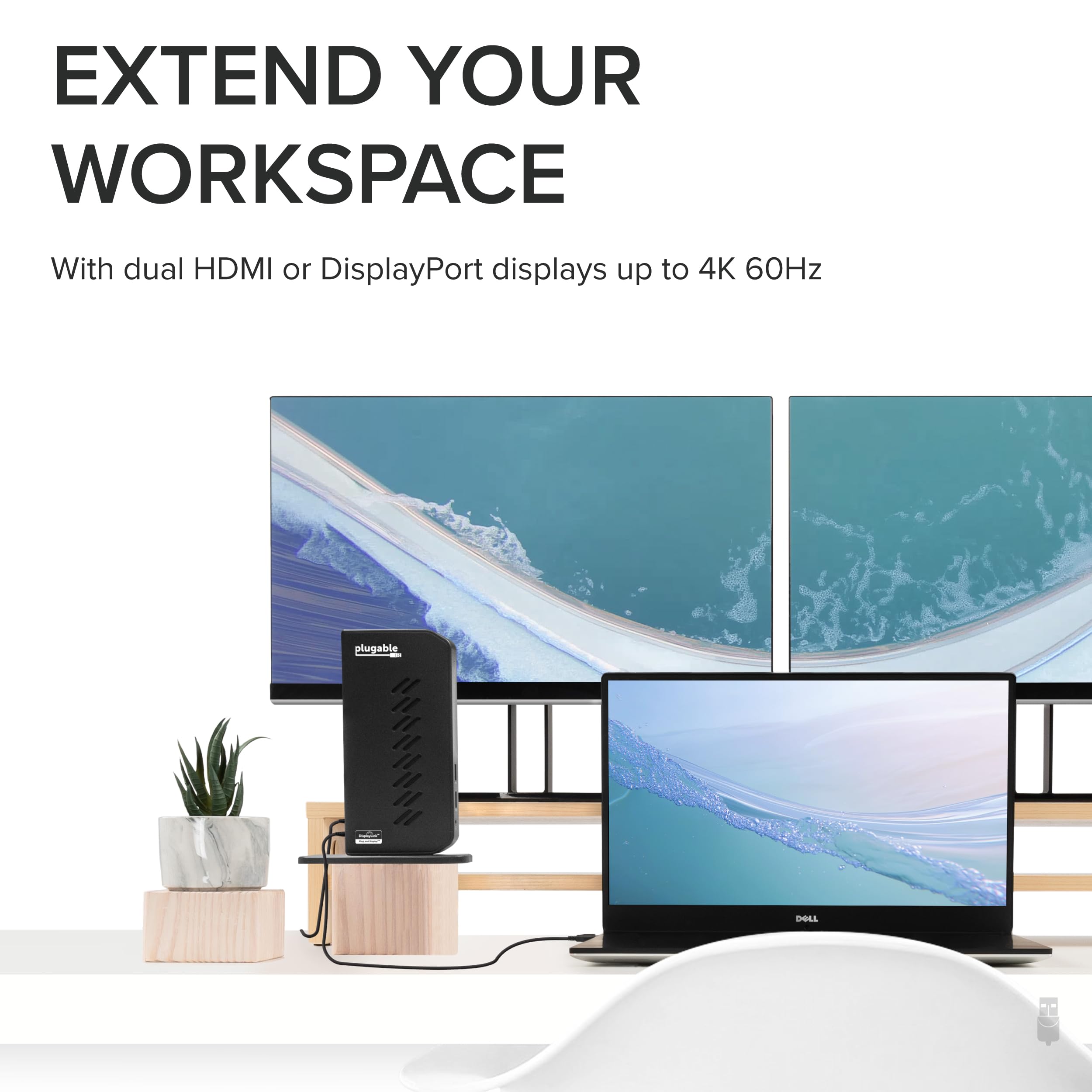 Amazon.co.jp: プラグ可能なデュアルディスプレイポート&HDMI